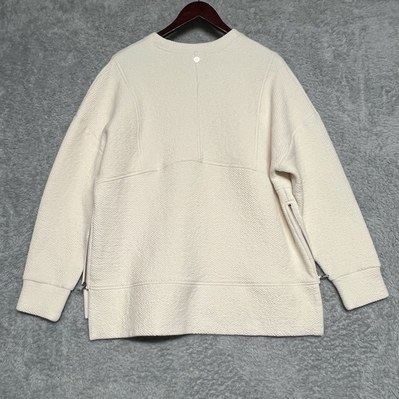 Calia Sweatshirt Tunic Womens Large Ivory Cream Elevate Side Zip Athleisure - Picture 9 of 14